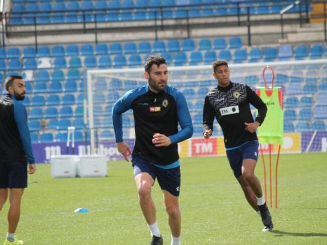 Benja Martínez en la sesión de entrenamiento del Rico Pérez