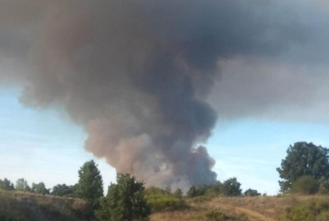 Columna de humo del incendio