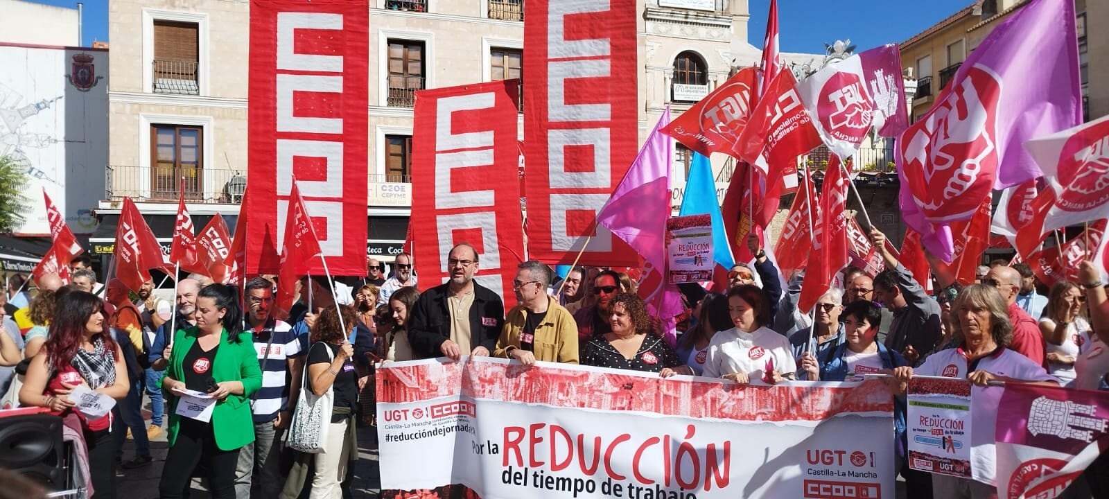 Concentración por la reducción de la jornada laboral en Ciudad Real