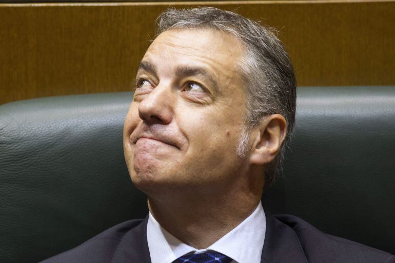 El lehendakari, Iñigo Urkullu, durante un pleno del Parlamento vasco