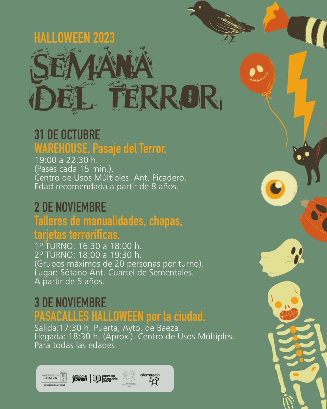 Cartel de la programación en Baeza