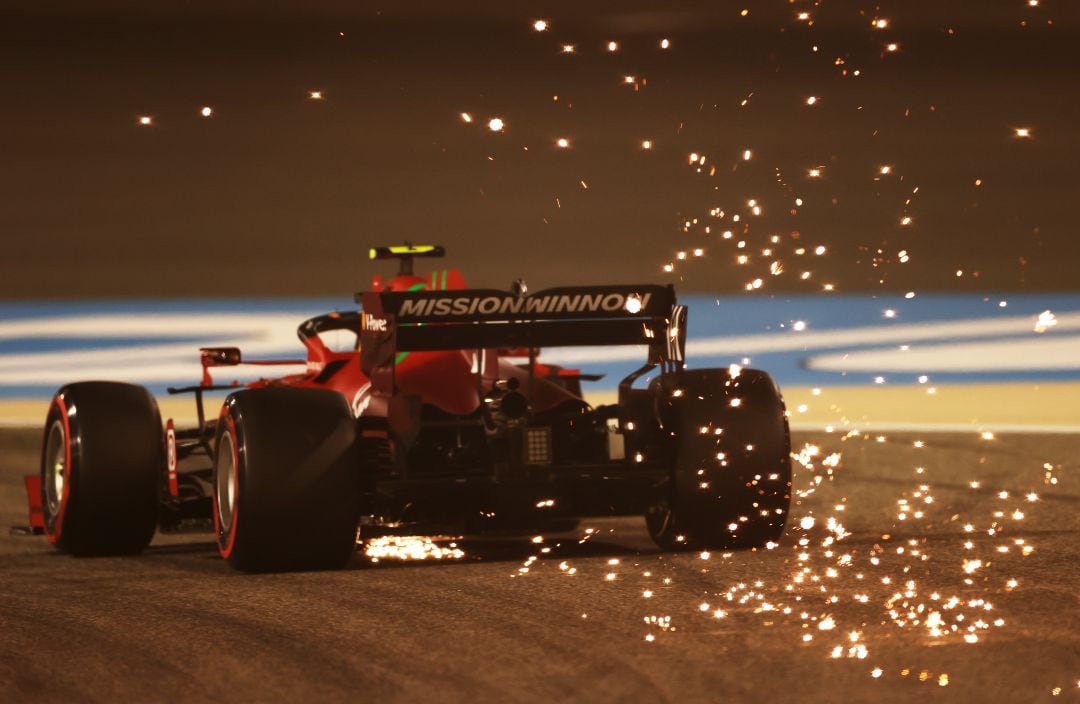 El piloto madrileño Carlos Sainz, en sus primeros libres con Ferrari.