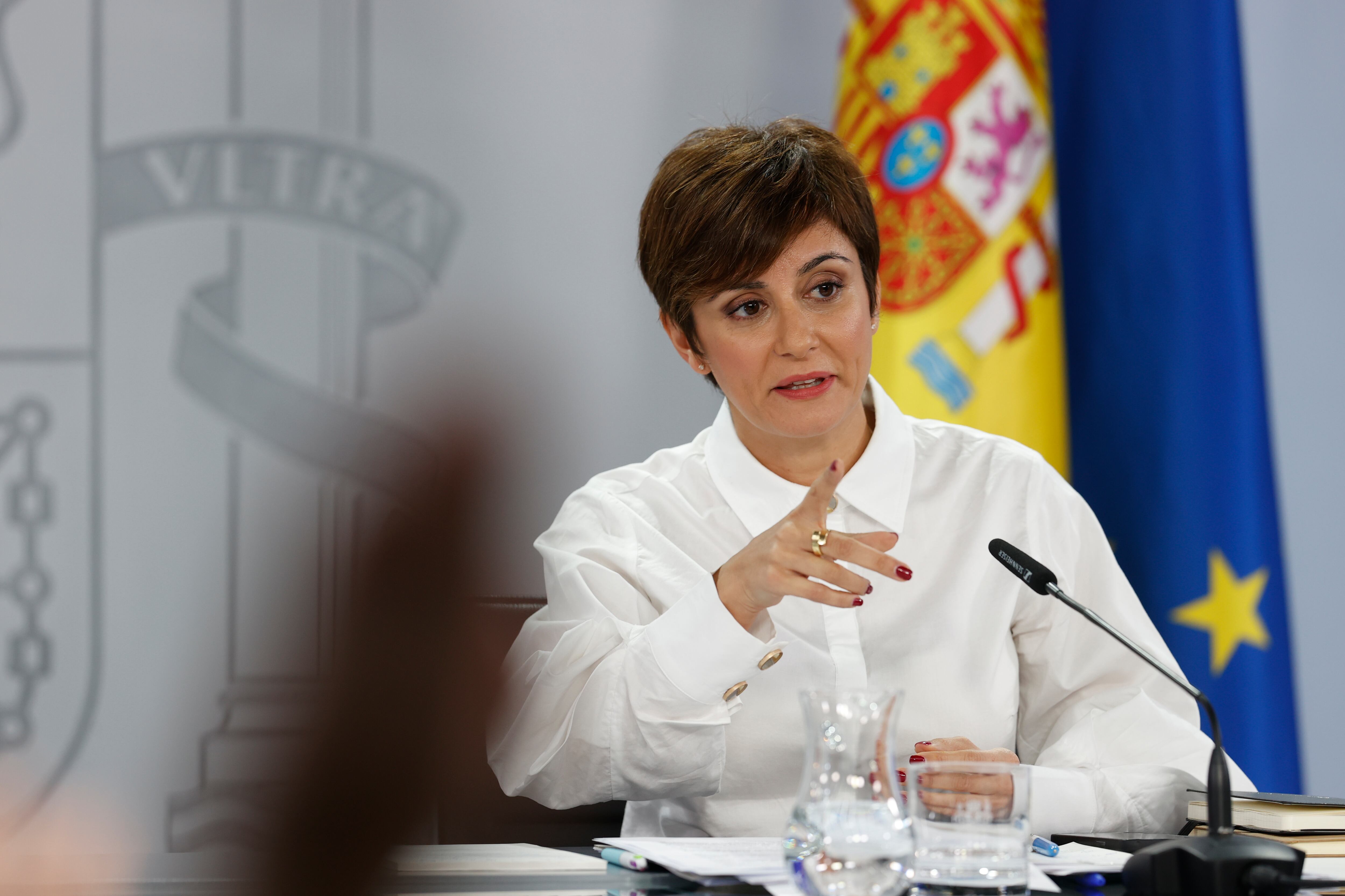 La ministra de Política Territorial y portavoz del Gobierno, Isabel Rodríguez durante luna de las ruedas de prensa  tras el Consejo de Ministros celebrado este martes en La Moncloa.