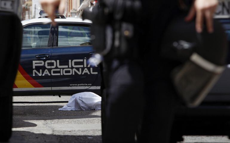 El lugar del suceso a la llegada de la Policía Nacional