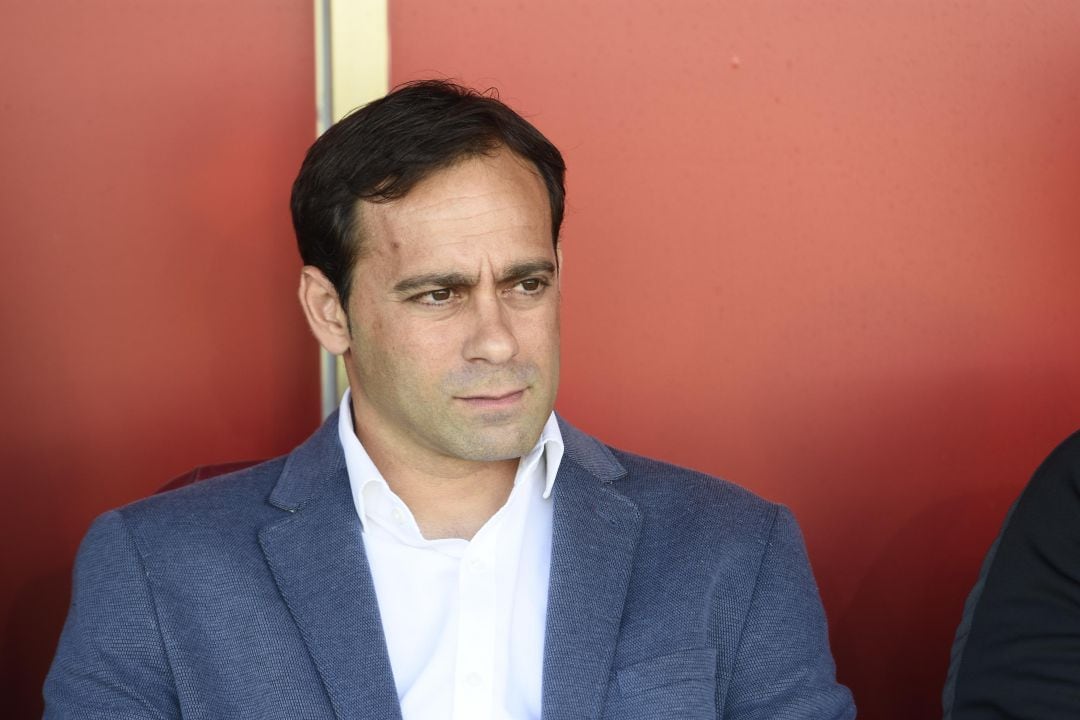 Fran Fernández en el partido frente al Real Oviedo.