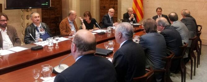 Reunió de l&#039;Acord Estratègic, on estan representats Govern, patronals i sindicats