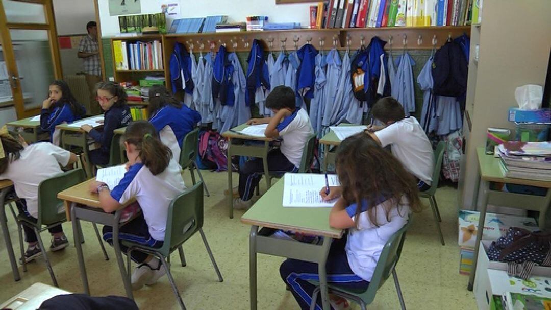 Alumnos en un colegio de Vigo