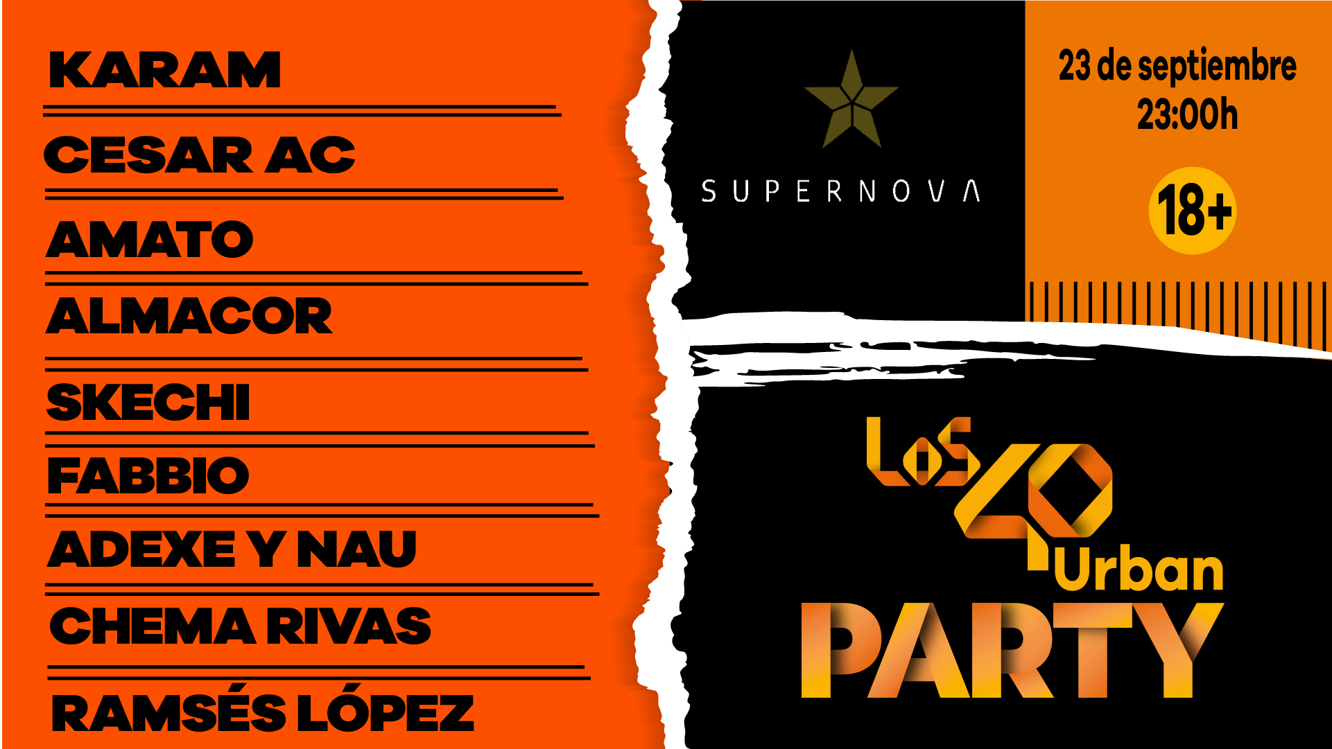 Los40 Urban llegan a Zaragoza por primera vez a Supernova Club.