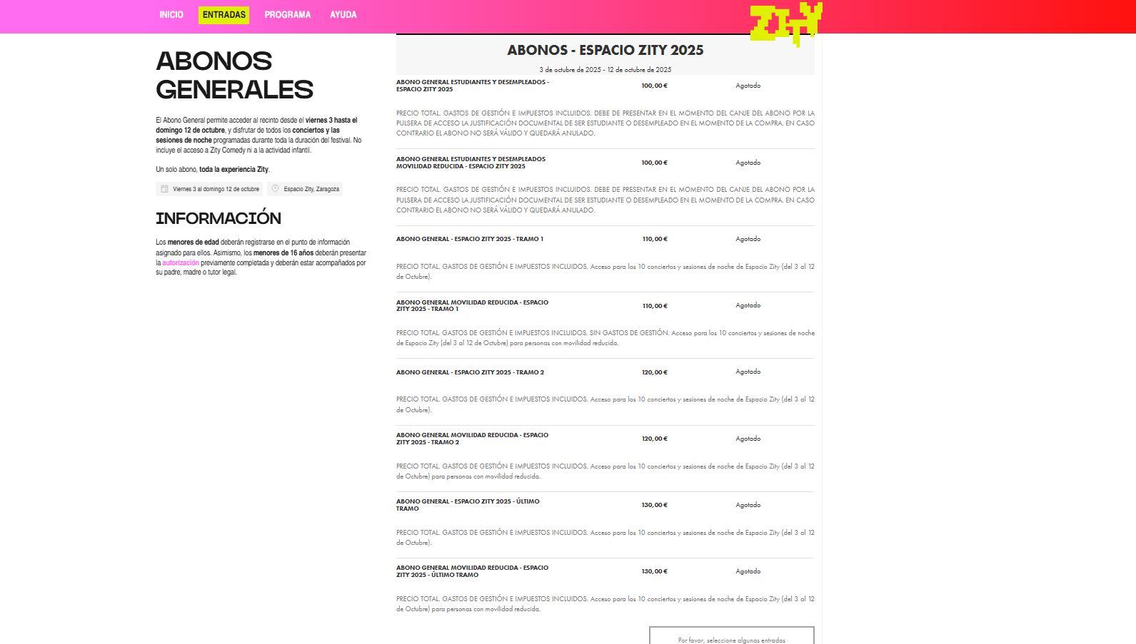 Espacio Zity agota los abonos de Pilares 2025