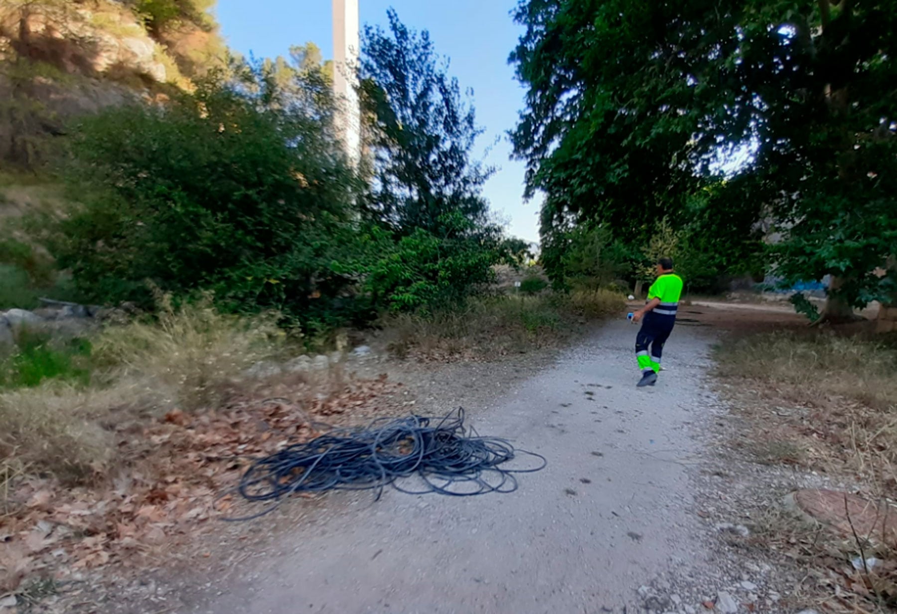 Imagen del incidente que se produjo el pasado viernes en el manantial del Molinar