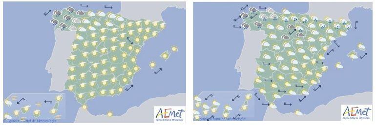 Evolución del miércoles al Jueves Santo.