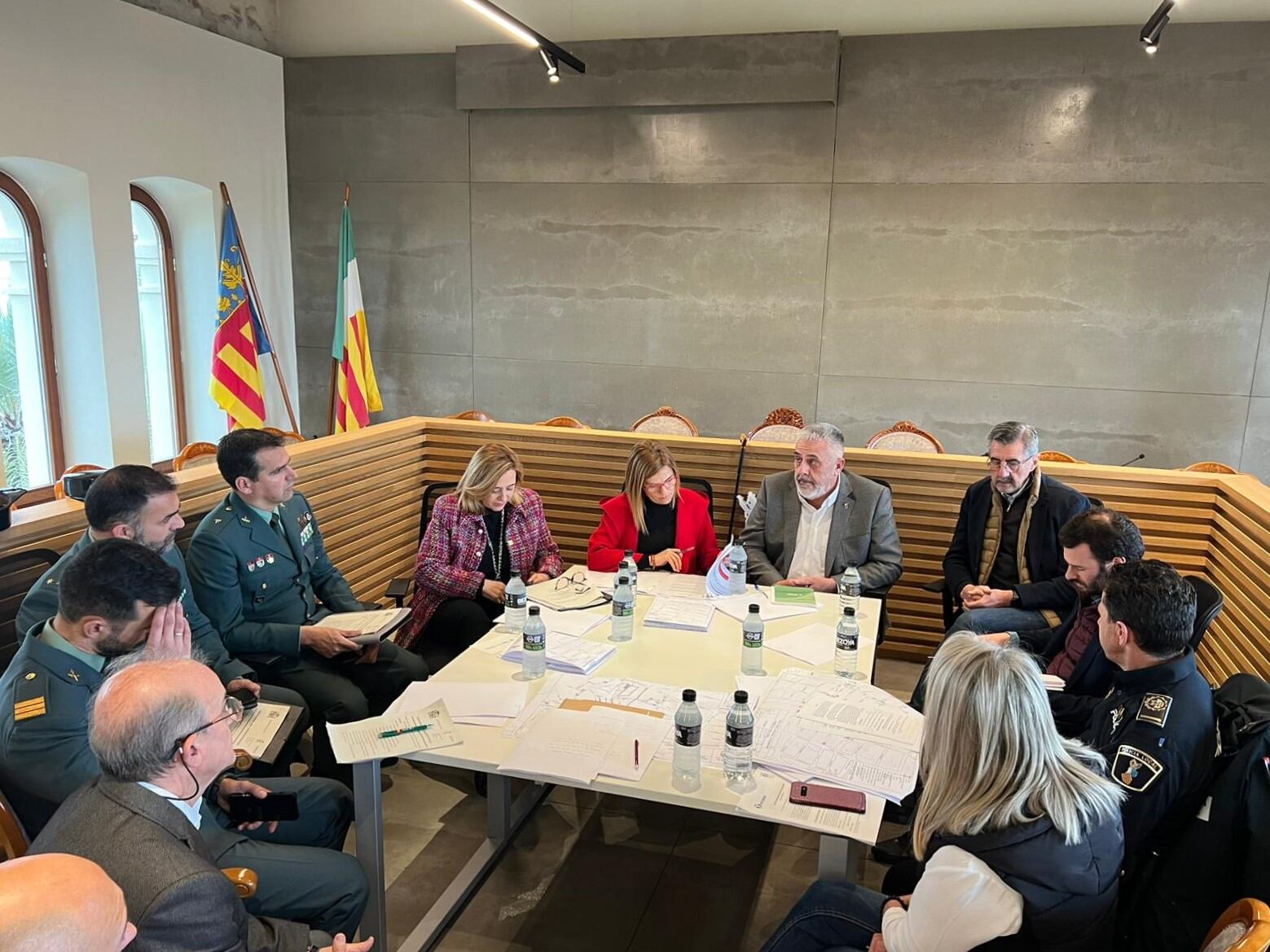 Momento de la reunión coordinación de seguridad para los Carnavales de Pego.