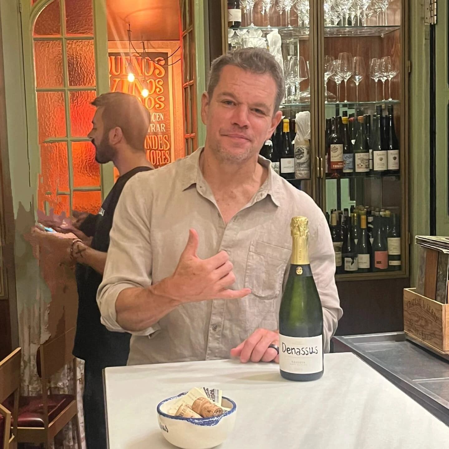 Matt Damon, en su visita al restaurante Denassus (Barcelona).