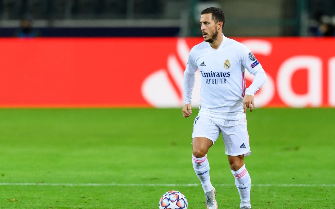 Hazard, en acción contra el Monchengladbach