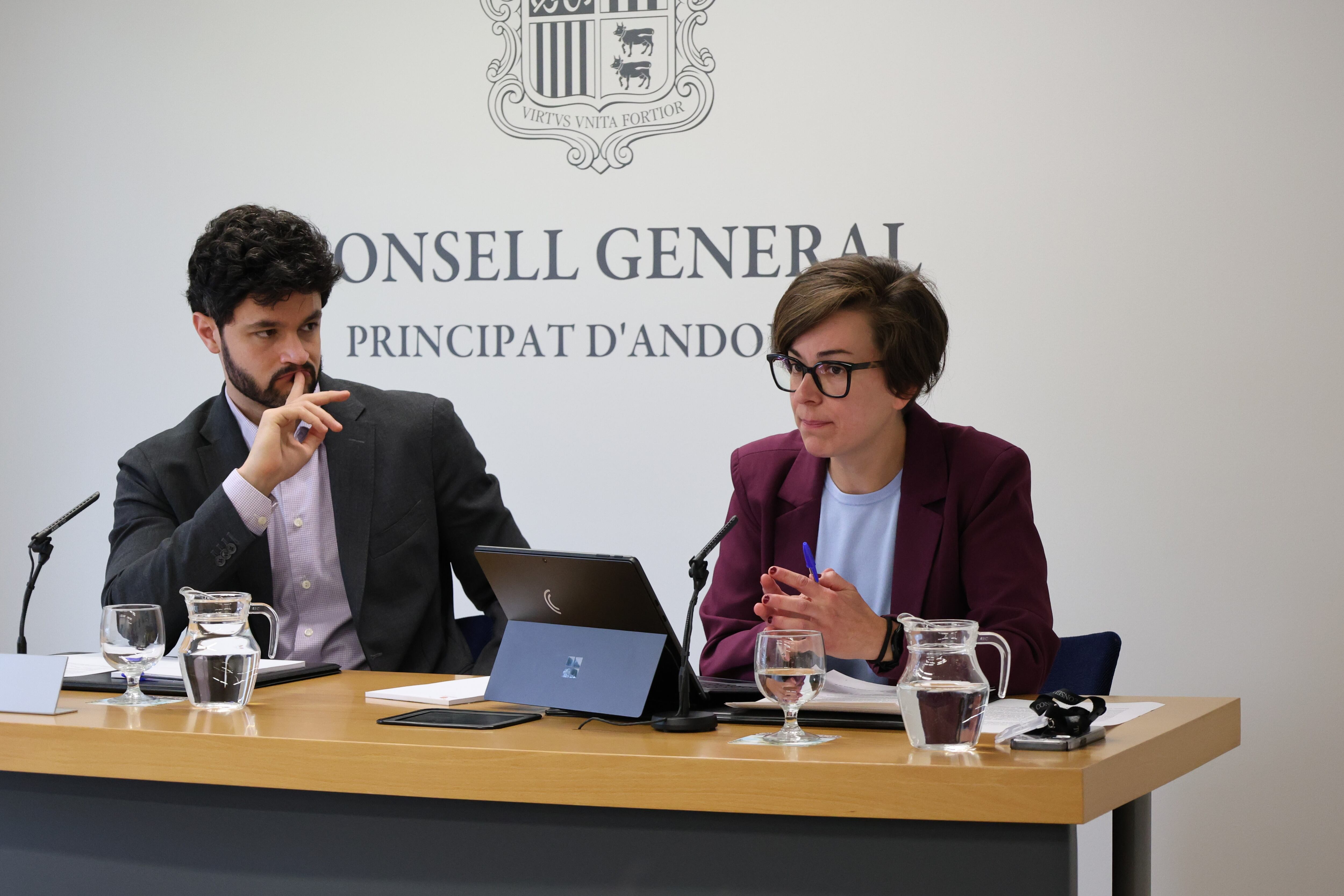 Els presidents del grup parlamentari de Concòrdia, Cerni Escalé i Núria Segués