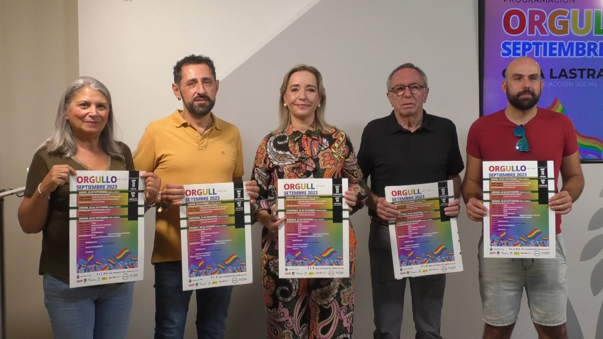 Presentación de la programación del Orgullo LGTBIQ+ con representantes de los colectivos y la concejala de Igualdad, Celia Lastra.