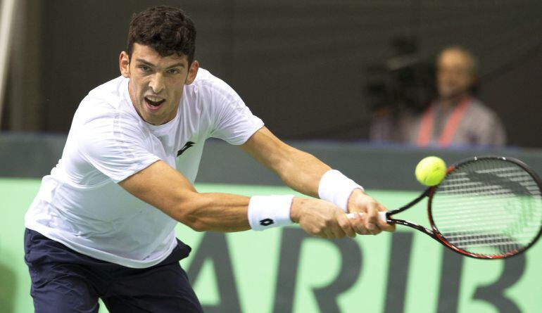 El croata Franko Skugor, durante el encuentro ante Pablo Carreño