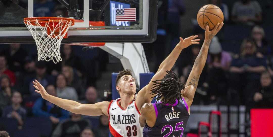 Derrick Rose, durante un partido ante los Blazers