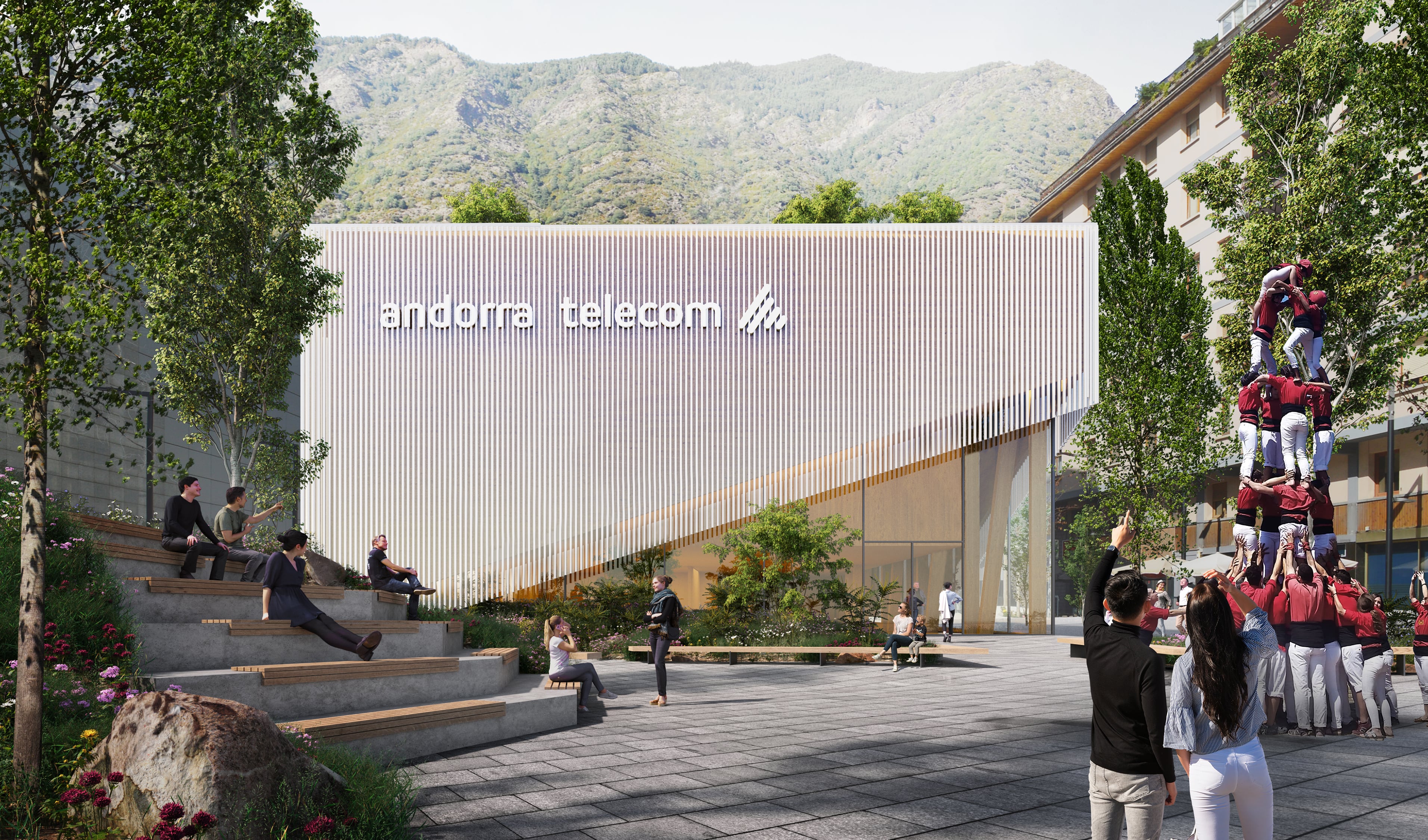 Imatge virtual del disseny final de Node, la futura seu d&#039;Andorra Telecom