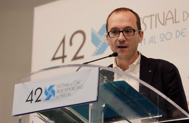 Manuel H.Martín, director del Festival de Cine Iberoamericano, en la rueda de prensa de balance.