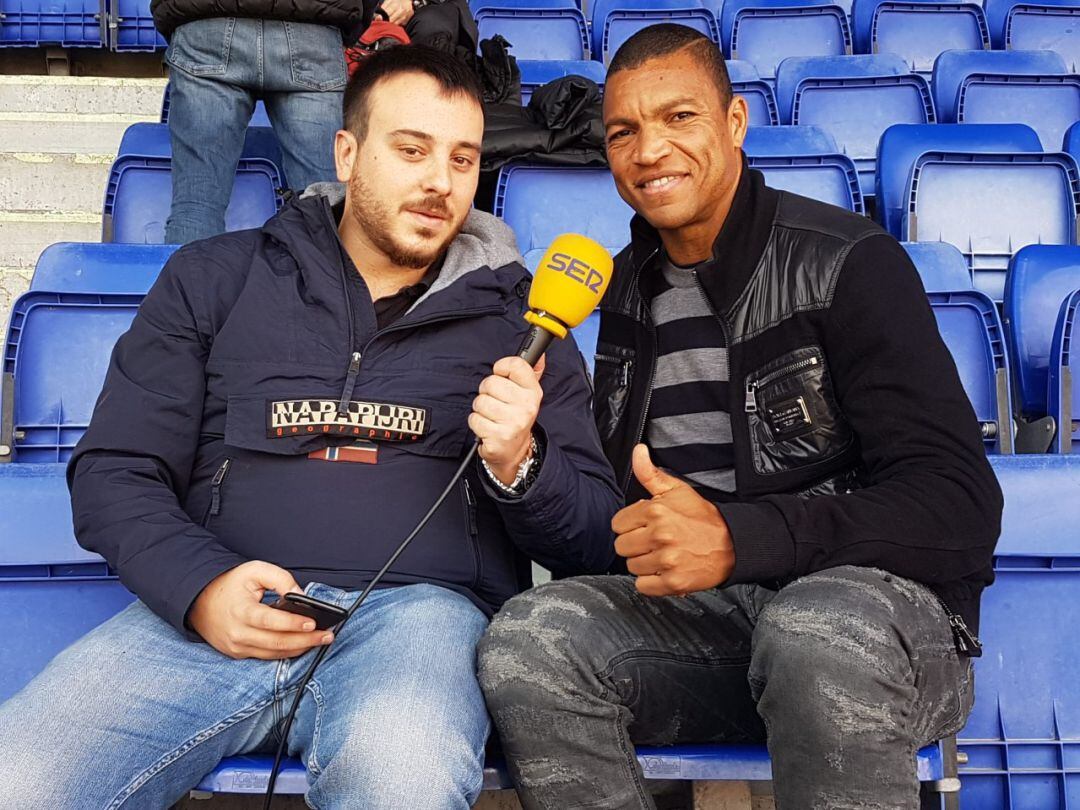 Dida, con Santi Ovalle durante la entrevista para La Graderia del Balcó