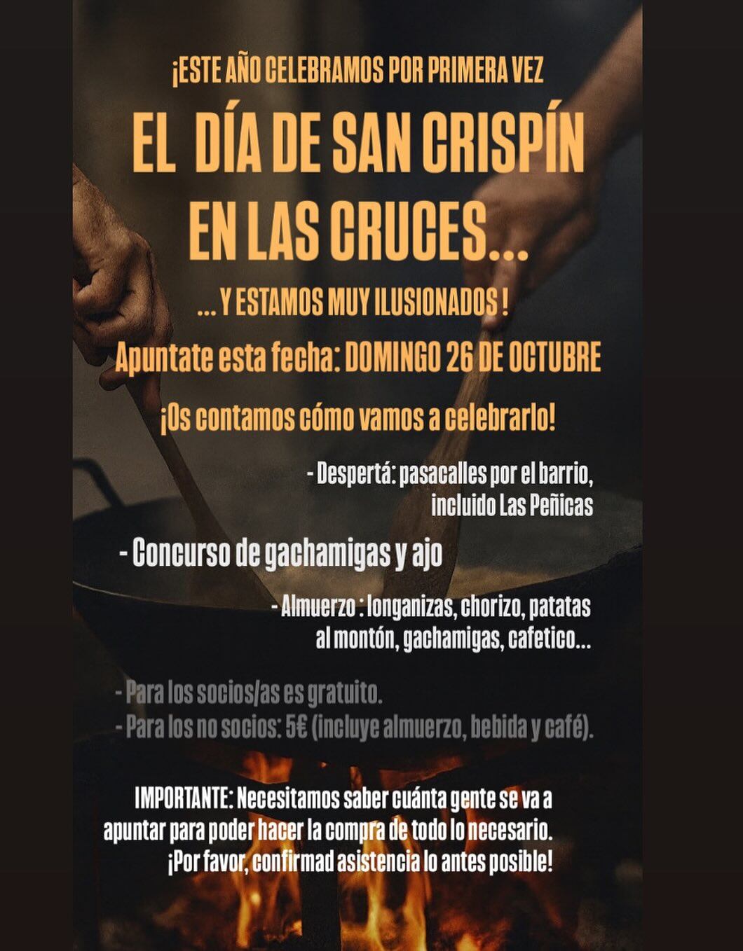 Cartel de las actividades del día de San Crispín
