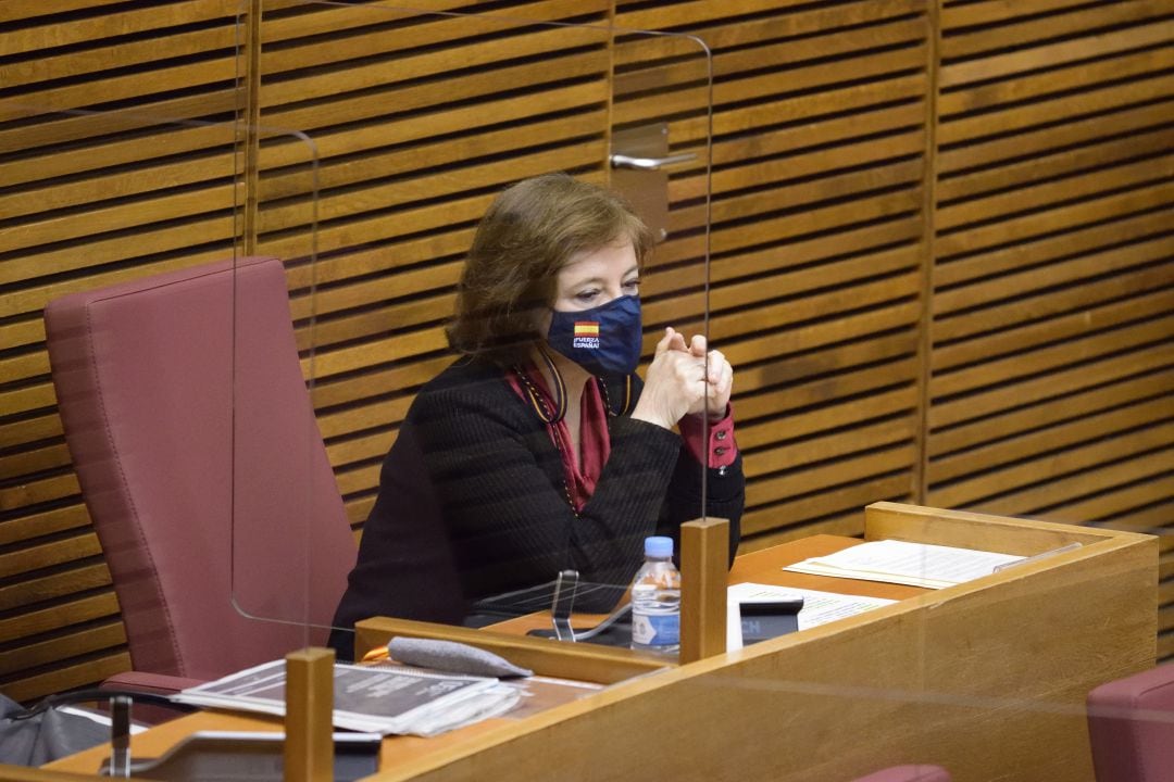 María de los Ángeles Criado, parlamentaria de Vox Comunidad Valenciana en Les Corts en su intervención