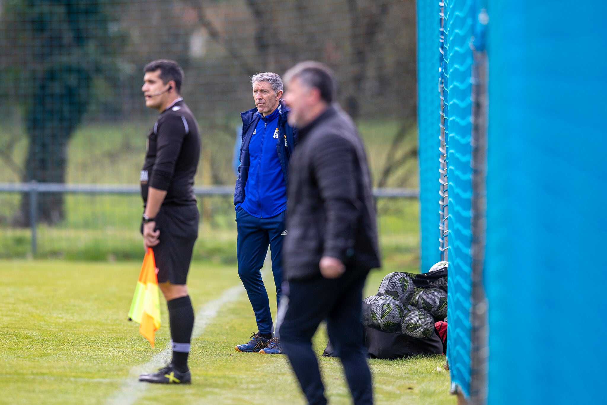 Paco Fernández en un partido del Liga Nacional del Real Oviedo