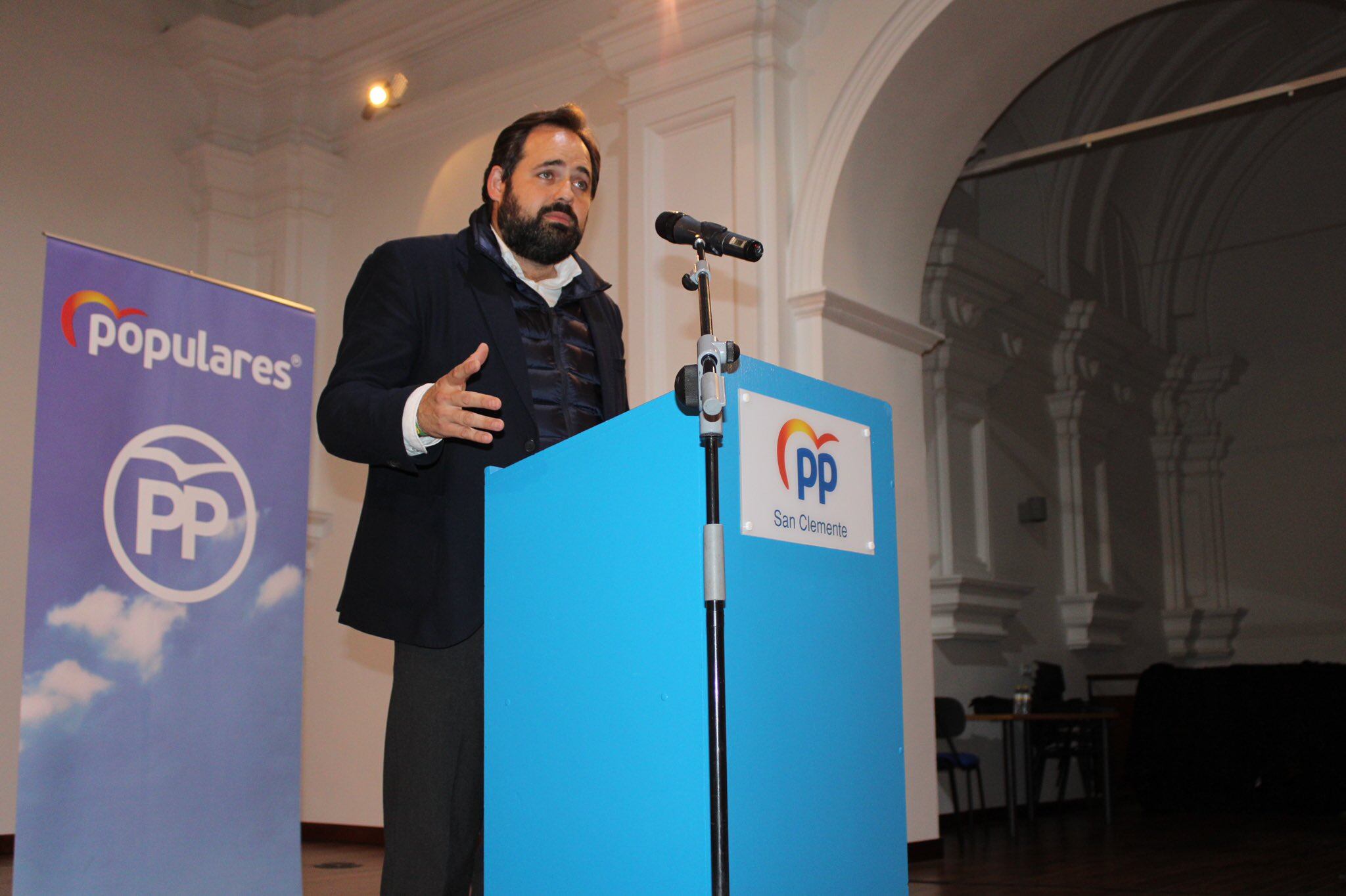 Paco Núñez, presidente del PP en CLM, durante su intervención en el Congreso Local del PP de San Clemente
