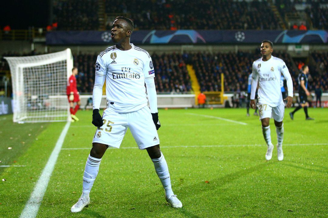 Vinicius en el partido frente al Brujas