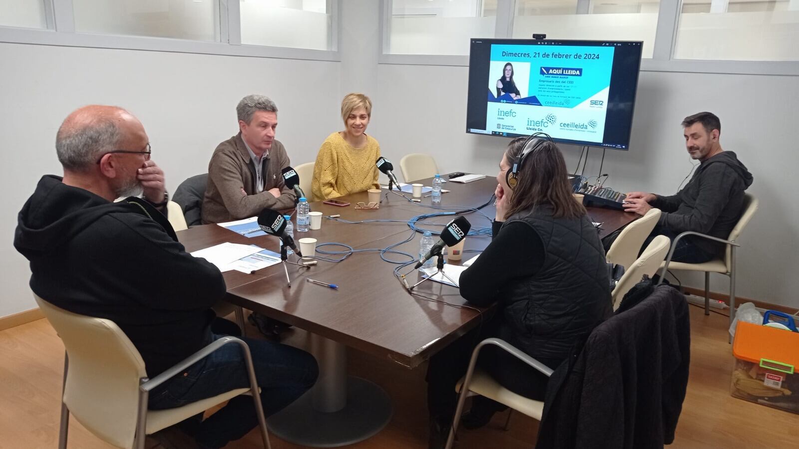 Un moment del programa sobre els projectes Inefc Lleida Emprèn al CEEILleida.