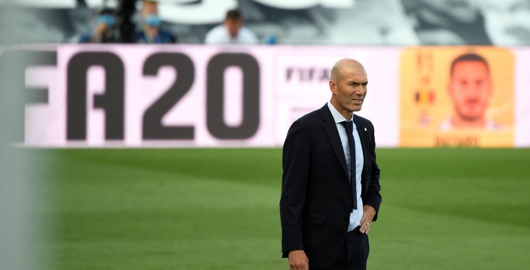 Zinedine Zidane, durante el partido ante el Eibar de la pasada jornada