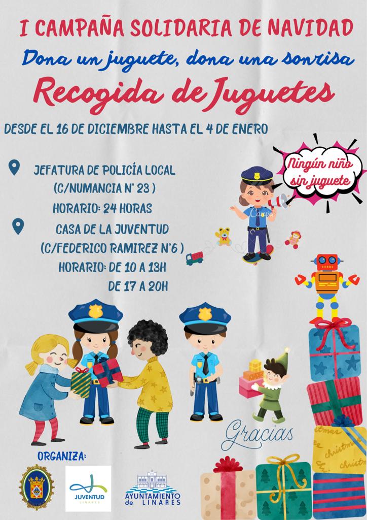 Cartel Recogida Juguetes en Linares