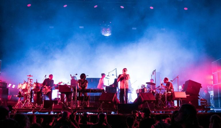 La banda LCD Soundsystem durante una actuación en Atlanta