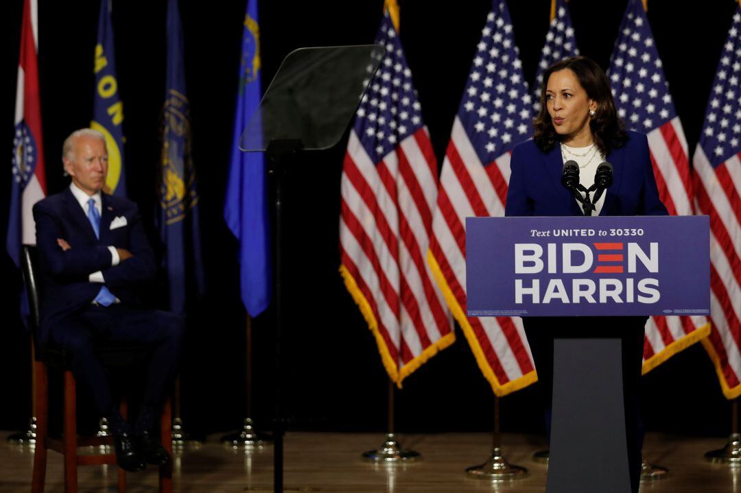 La candiadata demócrata a la Vicepresidencia de EEUU, Kamala Harris. 