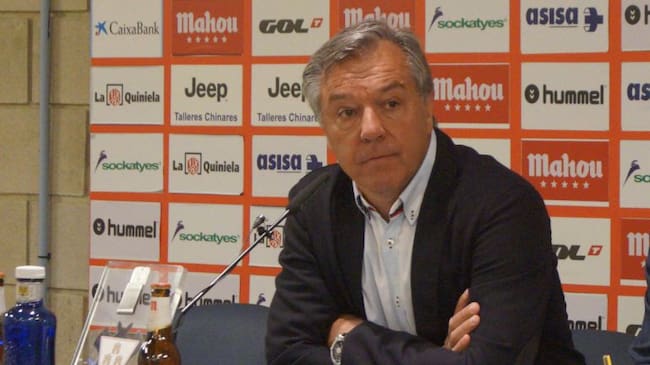 César Ferrando, en la sala de prensa del Albacete Balompié