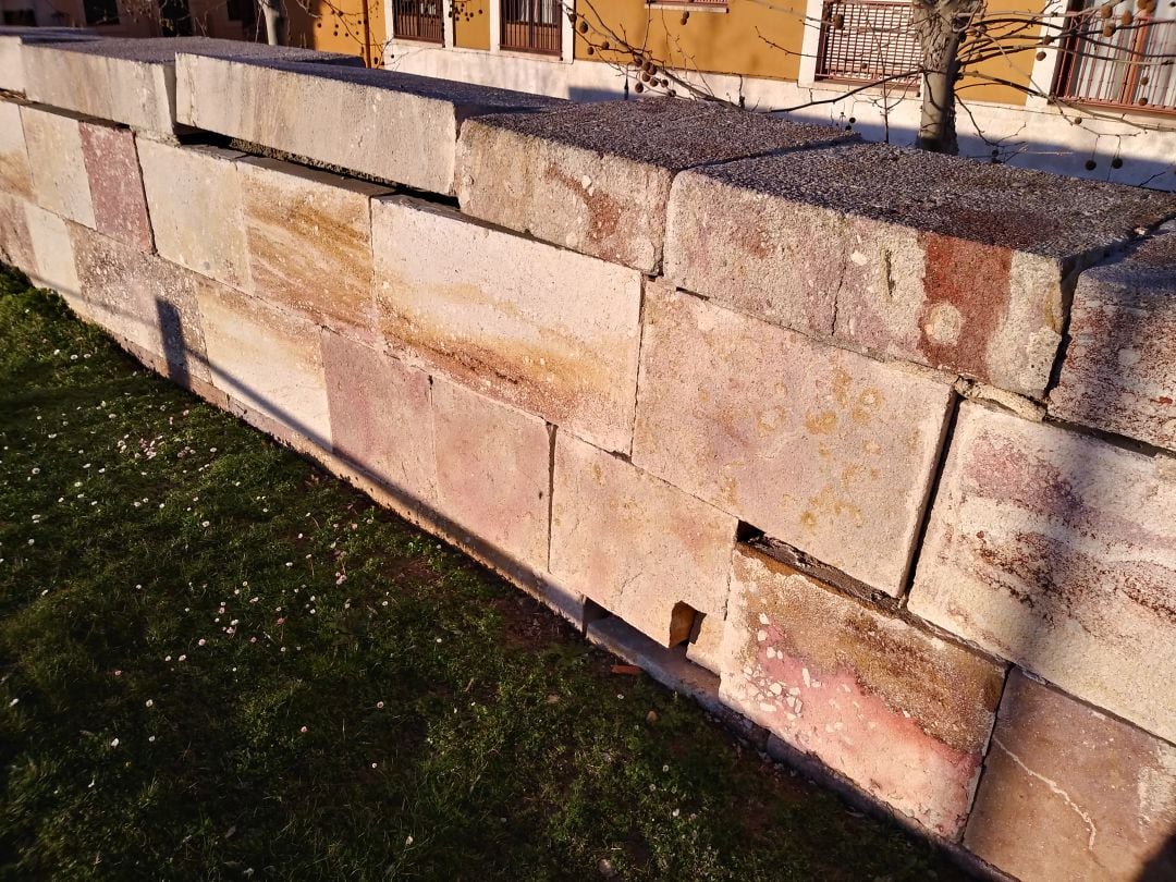 Estado del muro entre el parque de San Martin y la calle Sor Dositea Andrés