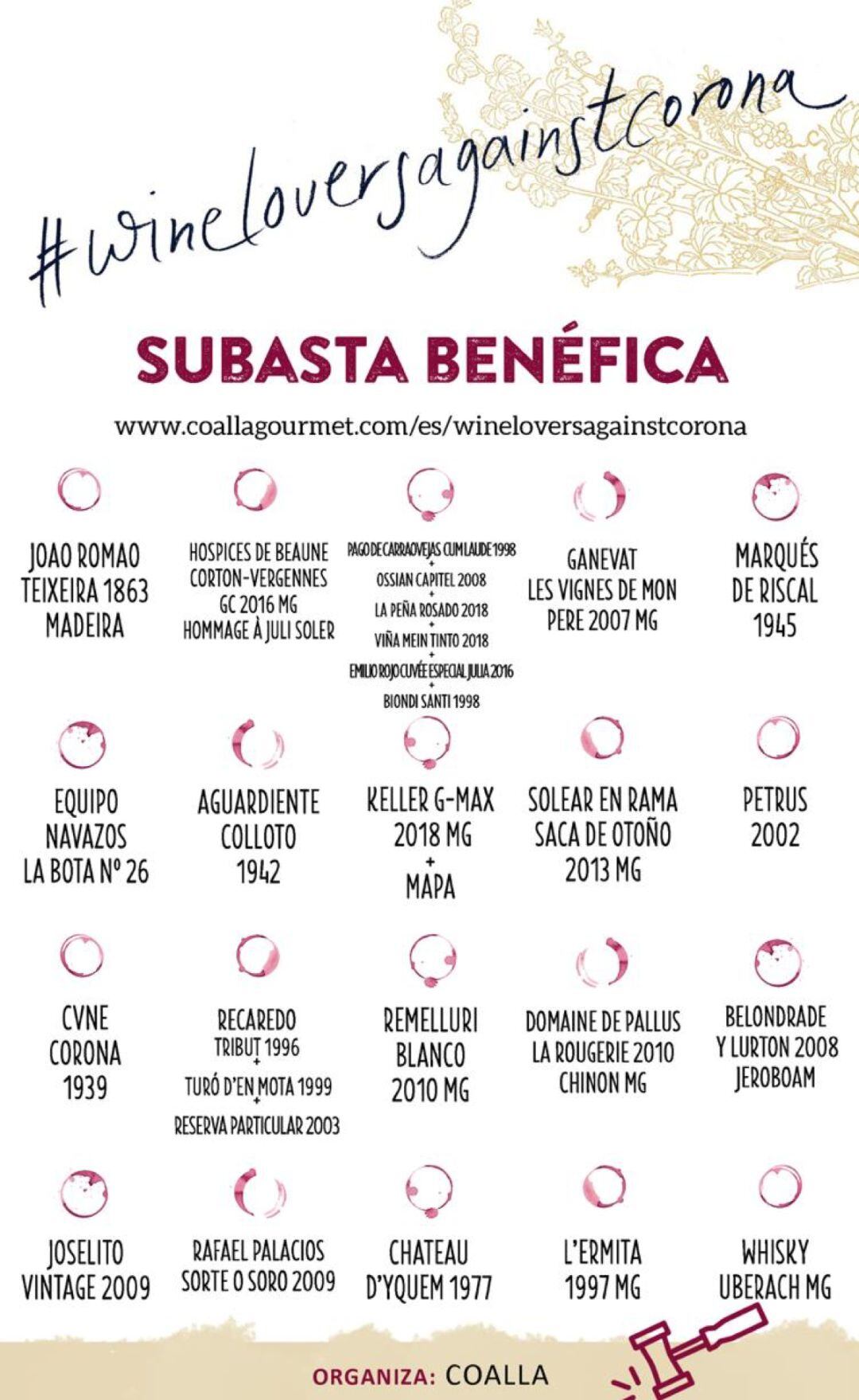 Cartel anunciador de la subasta.