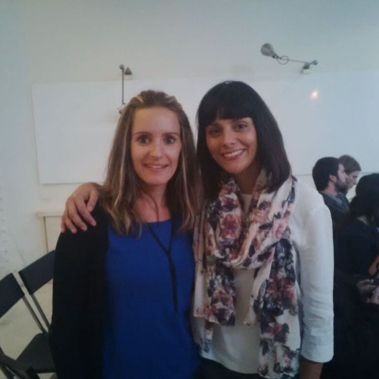 Sandra Mínguez, a la derecha, junto a la otra valenciana miembro del Consejo Ciudadano Estatal de Podemos, Ángela Ballester