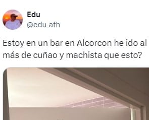 La publicación que denuncia un estereotipo machista en un bar.