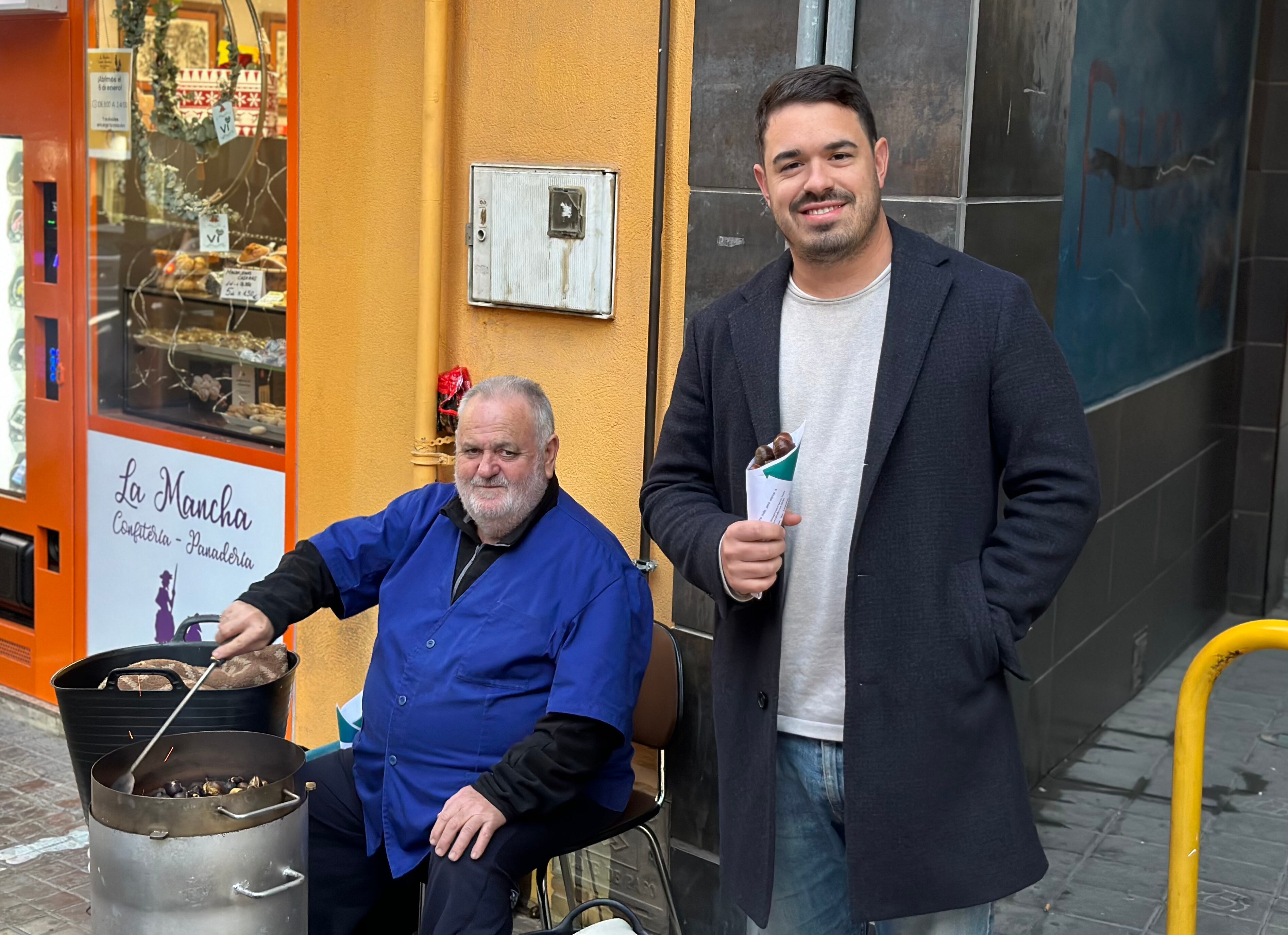 Salguero, con el castañero
