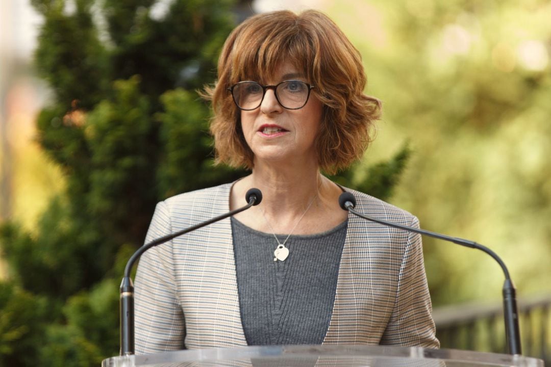  La nueva consejera de Salud, Nekane Murga, durante su discurso tras la toma de posesión este miércoles presidida por el lehendakari Iñigo Urkullu. 