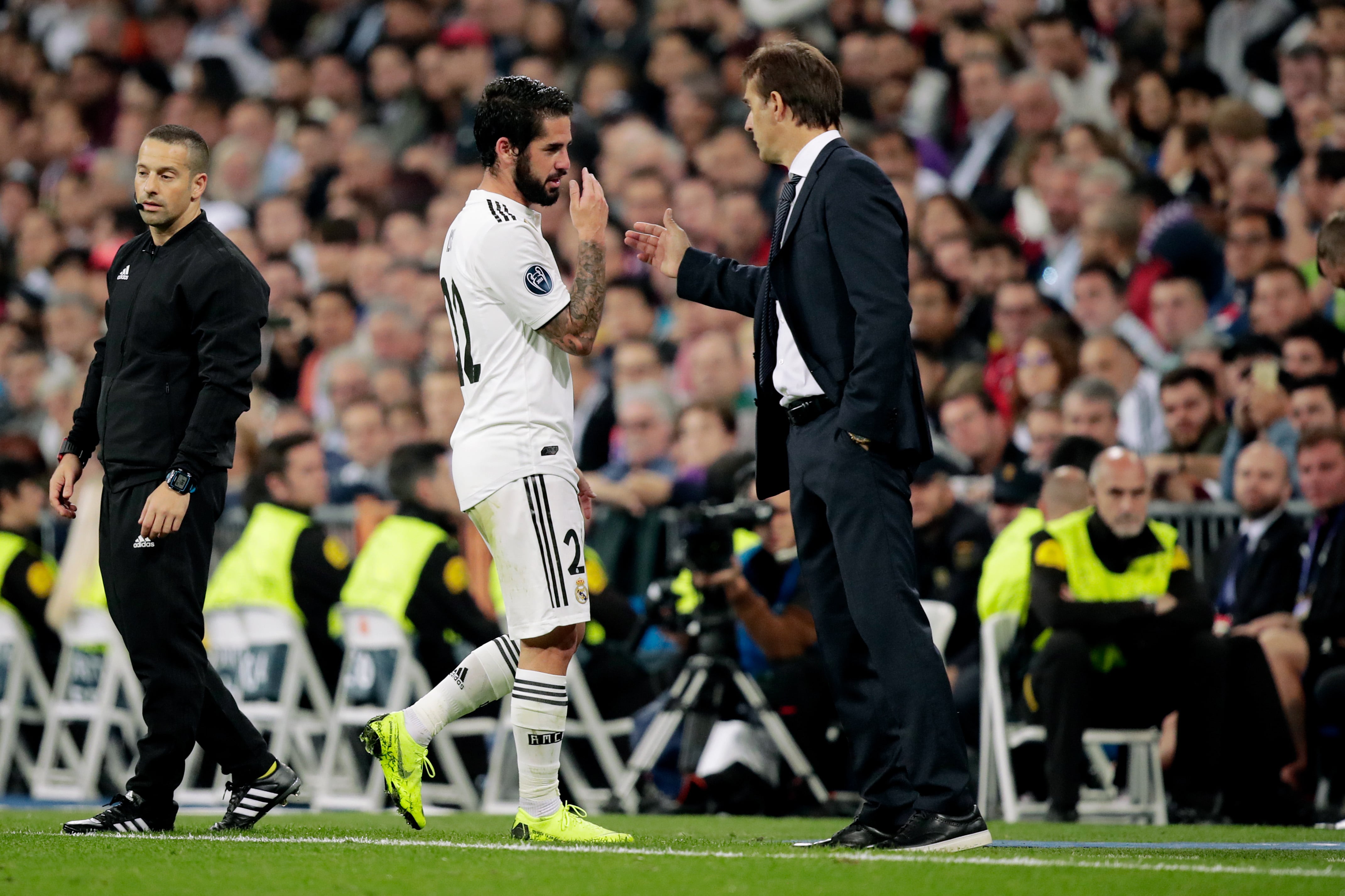 Isco y Lopetegui en el Real Madrid