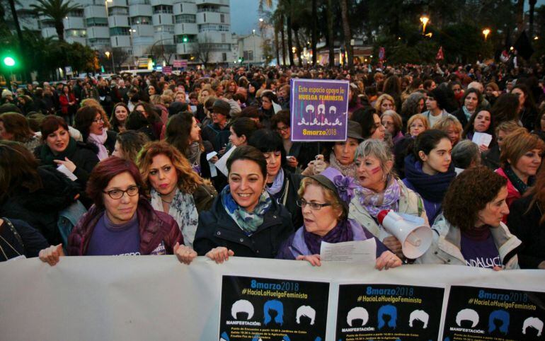 Cabecera de la manifestación del 8M en Córdoba.