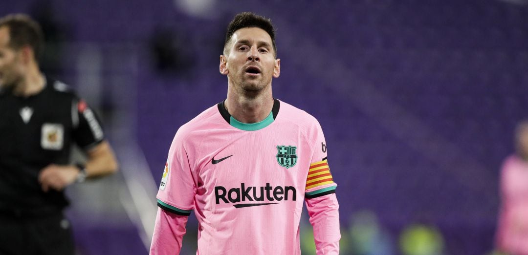 Lionel Messi, durante el último partido del Fútbol Club Barcelona ante el Real Valladolid