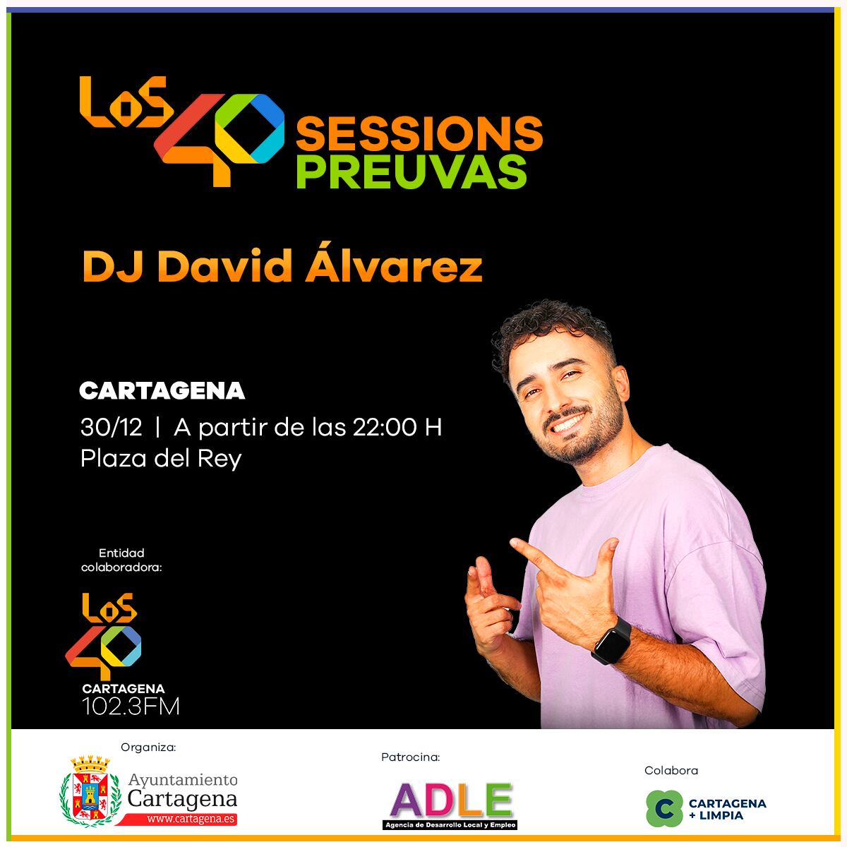 Cartel de las preuvas de Cartagena, con el DJ David Álvarez