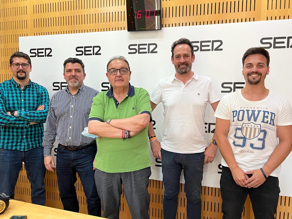 Jose Antonio Sánchez, Txema Almela, Pepe Pallarés, Jorge Fenor y Rubén González en la tertulia futbolera de SER Deportivos Región de Murcia