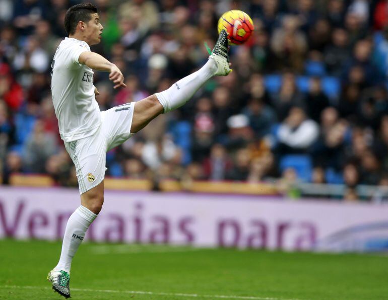 James Rodríguez, durante un partido con el Real Madrid 