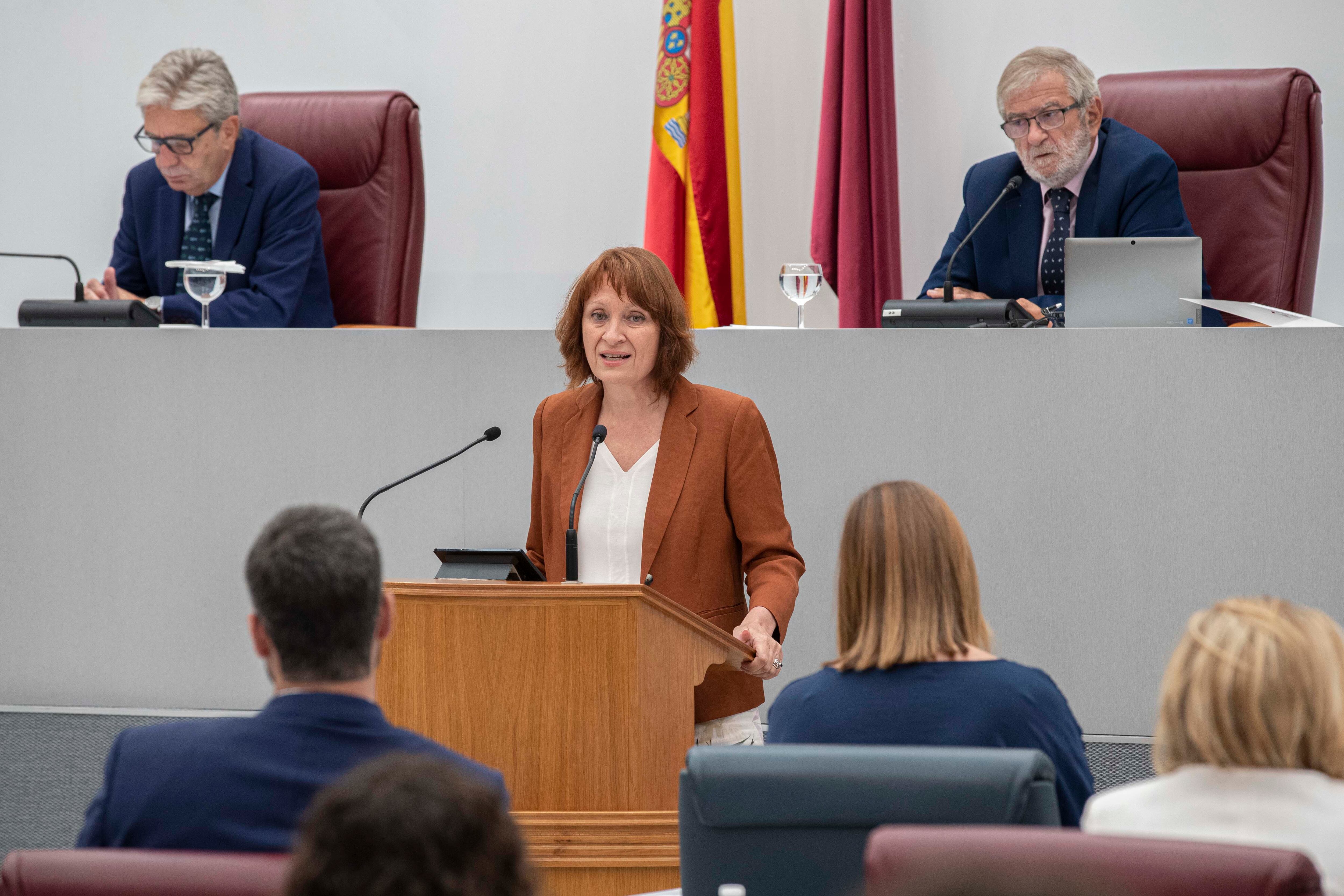 María Marín interviene en el pleno de la Asamblea Regional