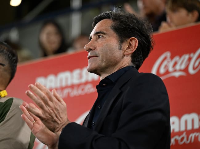 VILLARREAL, 26/04/2026.- En entrenador del Villarreal Marcelino García Toral durante el encuentro de la jornada 32 de LaLiga que Villarreal CF y Celta de Vigo disputan este domingo en el estadio de La Cerámica. EFE/Andreu Esteban